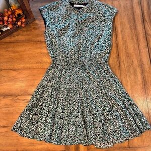 Rebecca Minkoff Ollie Dress in Green Multi Floral, Medium,Office Church Easter